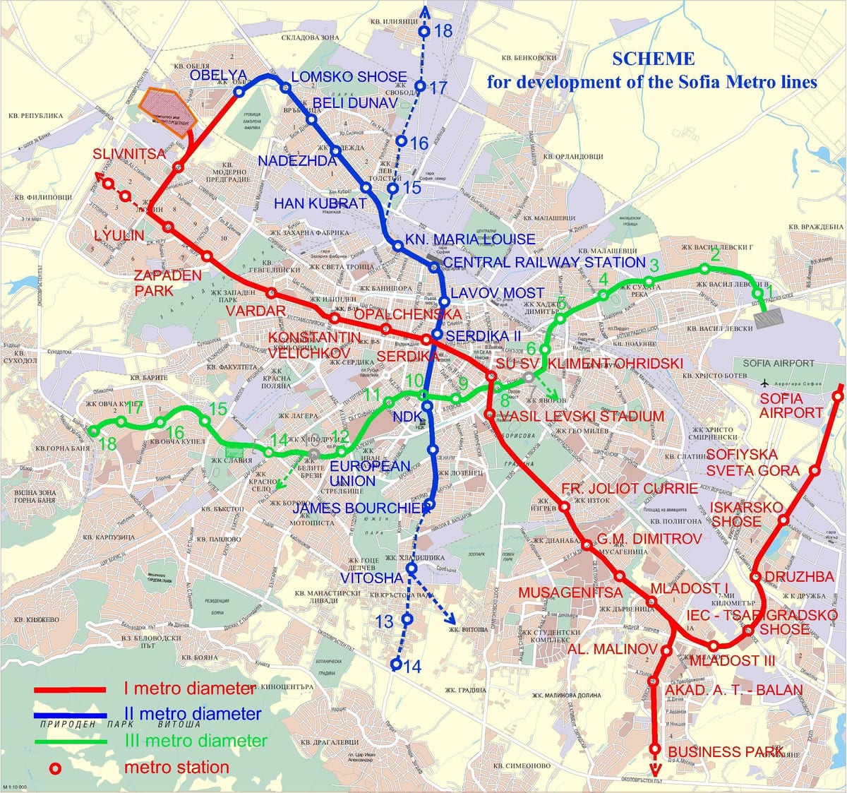 peta dari Bulgaria metro
