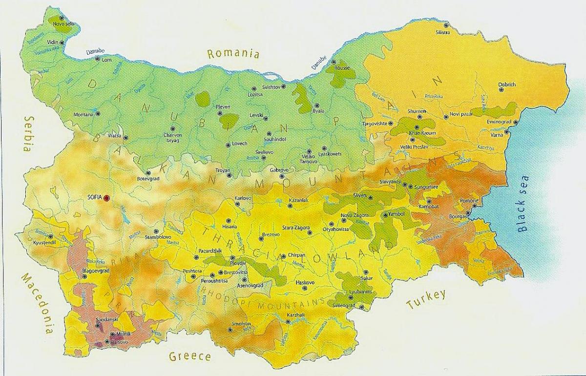 peta dari Bulgaria iklim