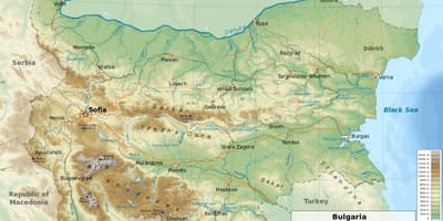 Peta geografi Bulgaria