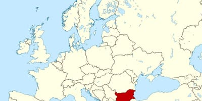Peta dunia yang menunjukkan Bulgaria